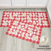 Plaid Daisy Kitchen Accent or Runner Rug