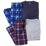 4-Pc. Thermal and Fleece Pajama Sets - Navy/Gray XXL 44/46