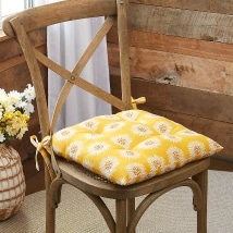Allover Sunflower 16"x16" Chair Pad with Ties
