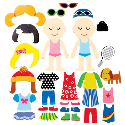 Foam Bath Stickers for Kids - Dressing Up