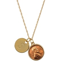 Personalized&nbsp;Lincoln Penny with Gold Pendant Necklace
