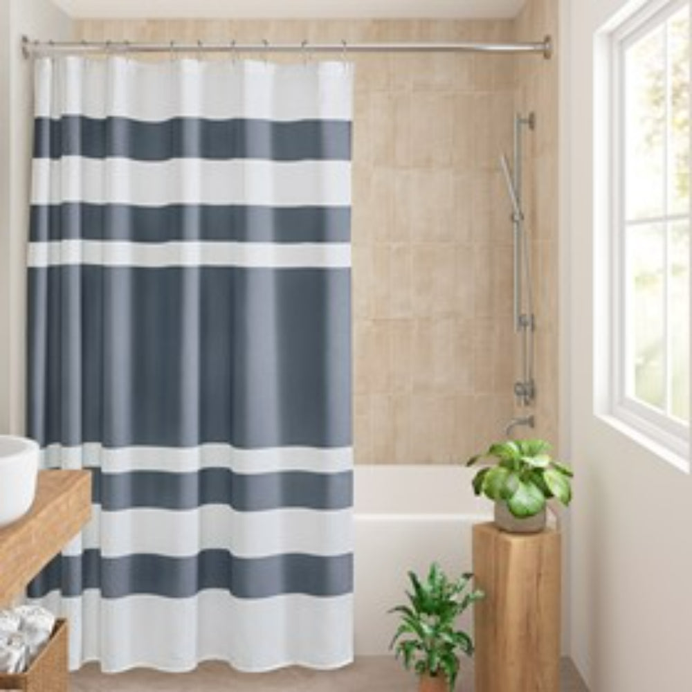 1 PCS 36x72'' Shower Curtain with 3M Treatment Dark Blue