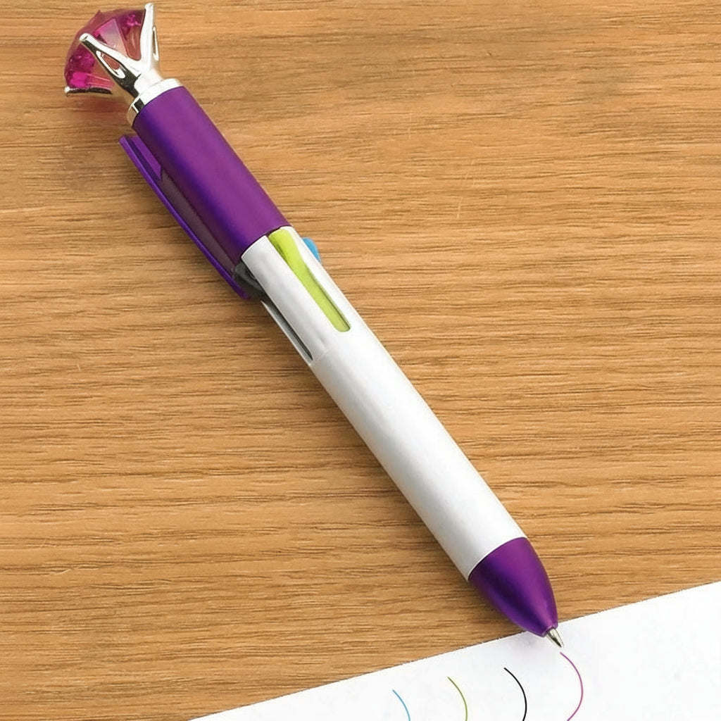 Multicolor Pen with Purple Bling