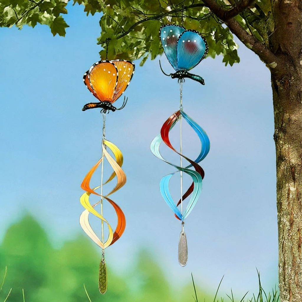 Butterfly Wind Spinner Orange or Blue