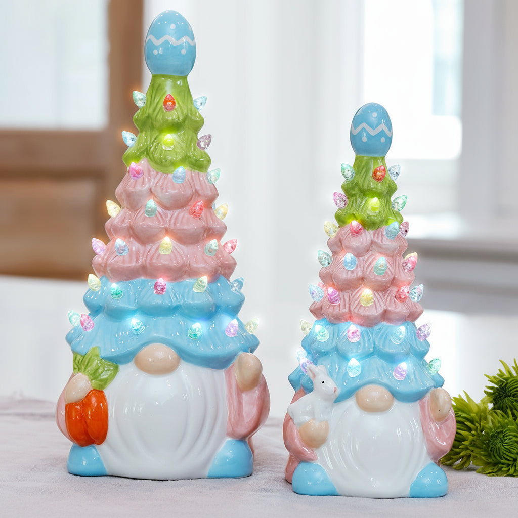 Retro Easter Lighted Gnome Tree - Small or Large