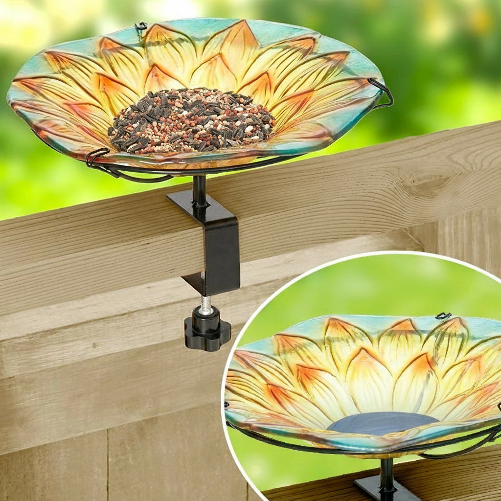 Sunflower Birdbath Or Feeder - Deck Mounted