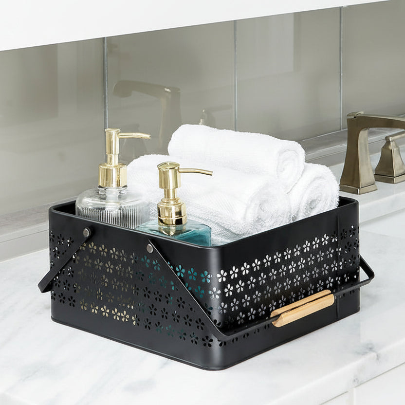 Metal Storage Organizer Caddy with Handles