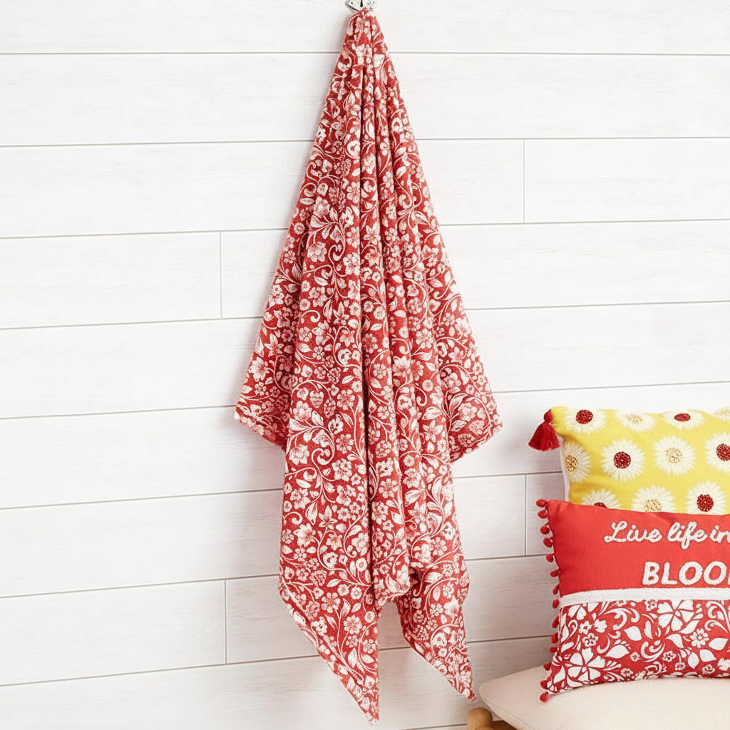 Jacobean Sunflower 50" x 60" Fleece Plush Throw