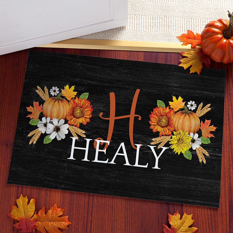 Personalized Autumn Harvest Doormat