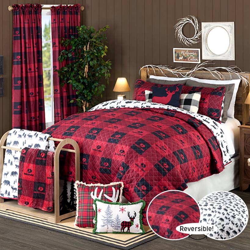 Mossy Oak Red Buffalo Logo Quilt Ensemble