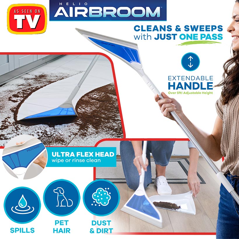 Helio Air Broom™ All-Surface, Lightweight Retractable Cleaning Tool