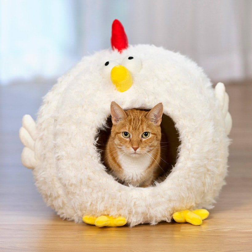 Comfy Chicken Hideaway Cat Bed