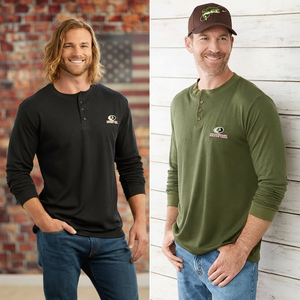 Men's Mossy Oak Long Sleeve Shirt with Buttons