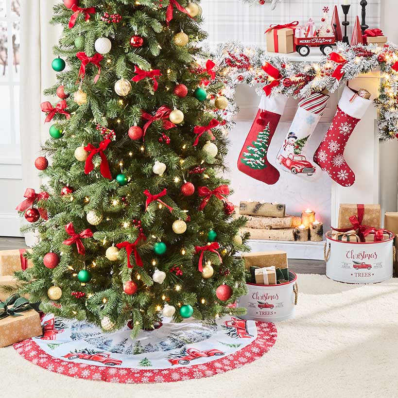 Classic Holiday Christmas Tree or Snowman Truck Stocking