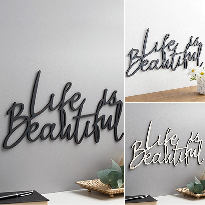 Life is Beautiful Wood Plaque
