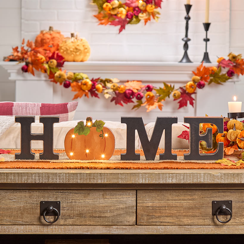 Home Sign with Lighted Heart or Set of 4 Icons