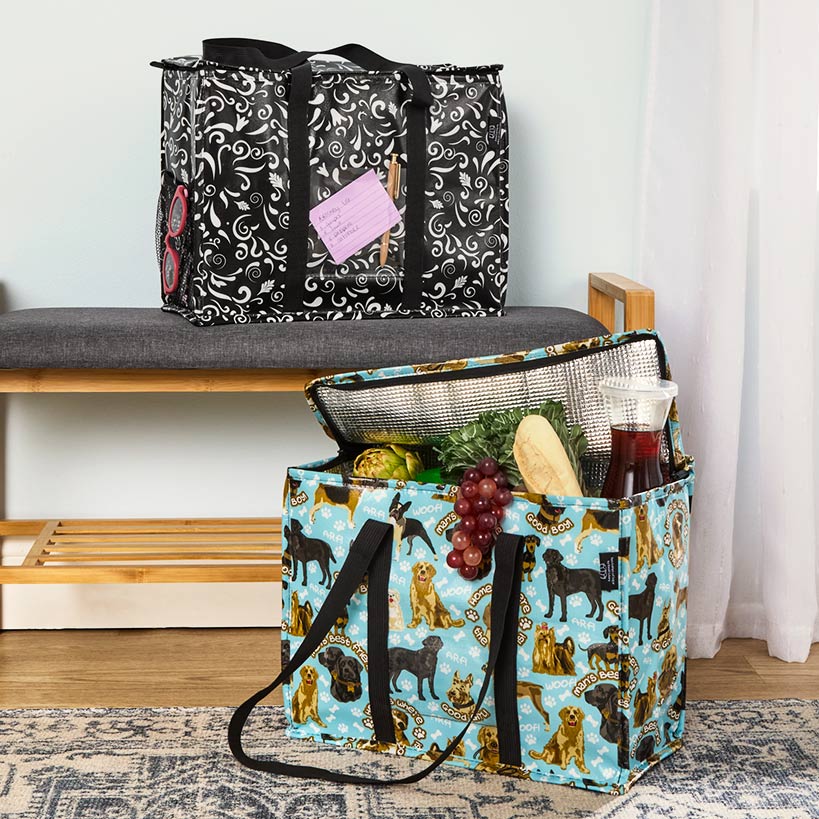Two Lumps of Sugar Insulated Shopping Bag Foldable Reusable Cooler Tote
