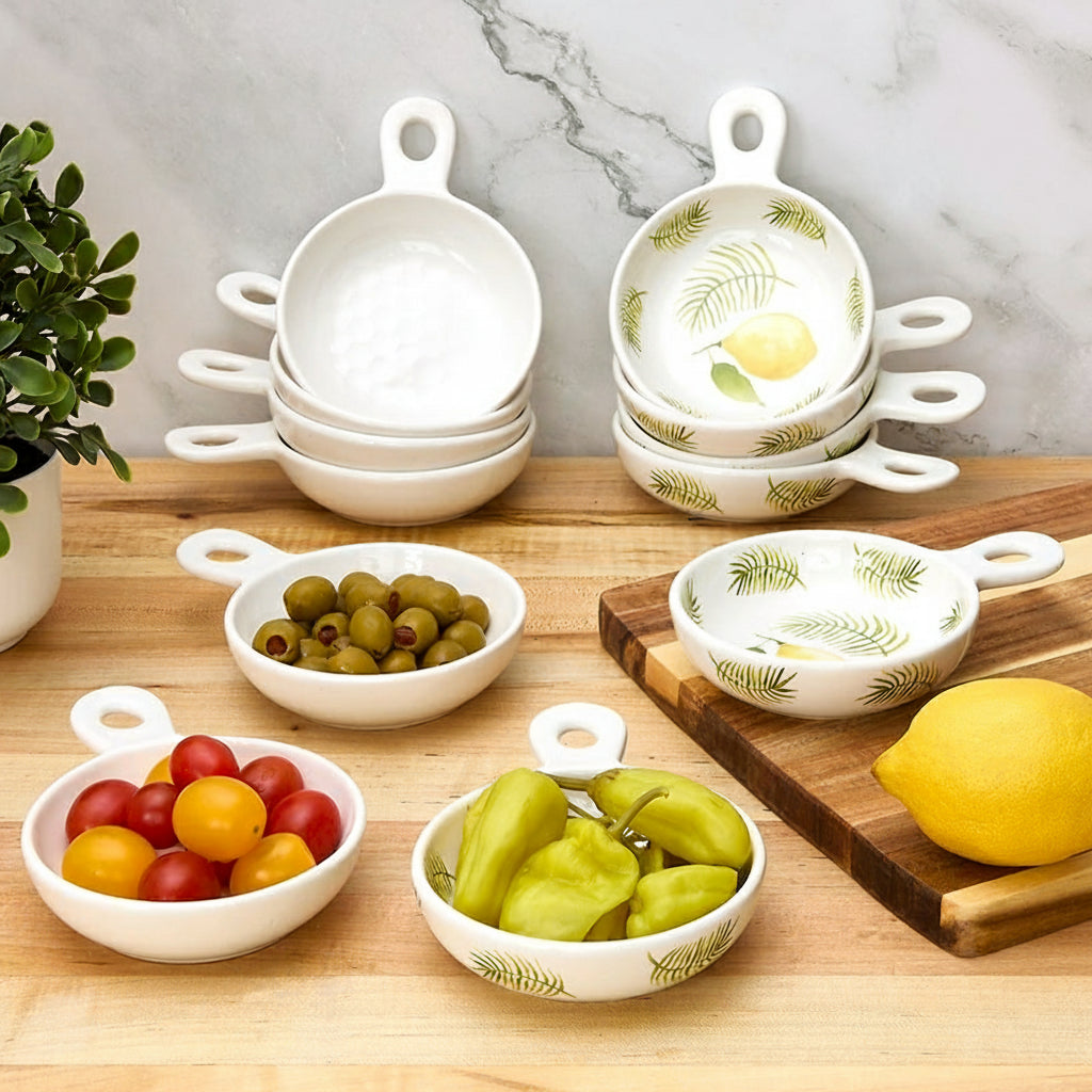 Temp-tations® Skillet-Shaped Ceramic Dip Bowls - Set of 6