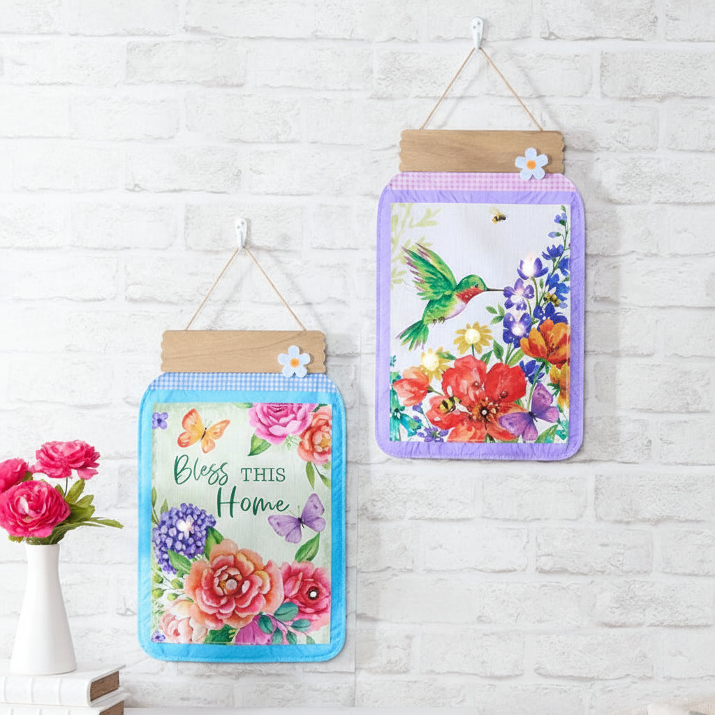 Charming Lighted Mason Jar Wall Decor Butterfly Or Hummingbird