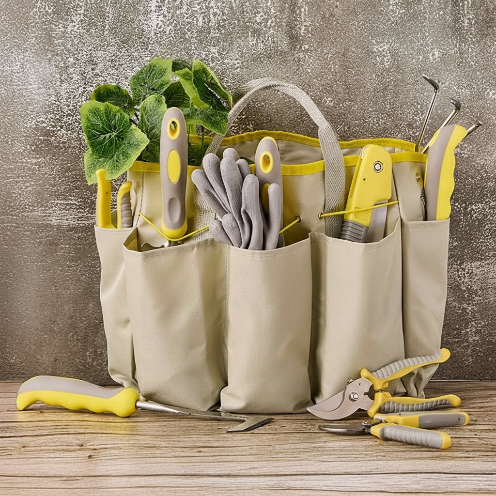 Garden Tool Set With Caddy - 10 Piece Set