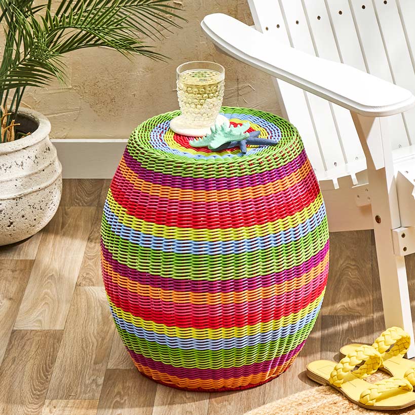 Vibrant Rattan End Table