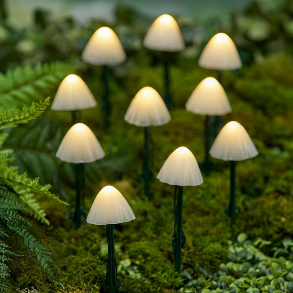 Solar Mushroom 2 In 1 String Lights With Stakes