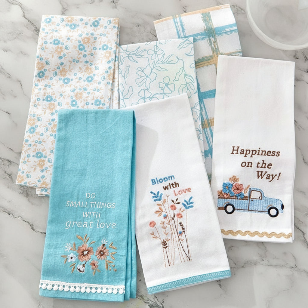 Kitchen Towels Spring Floral Set of 2