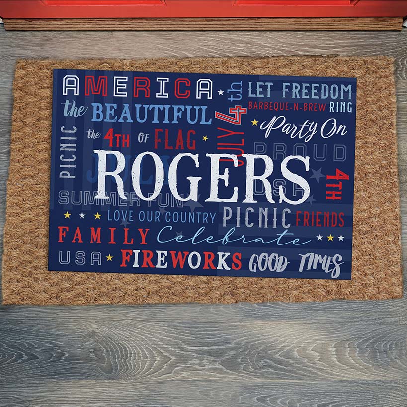 Personalized Independence Day Doormat