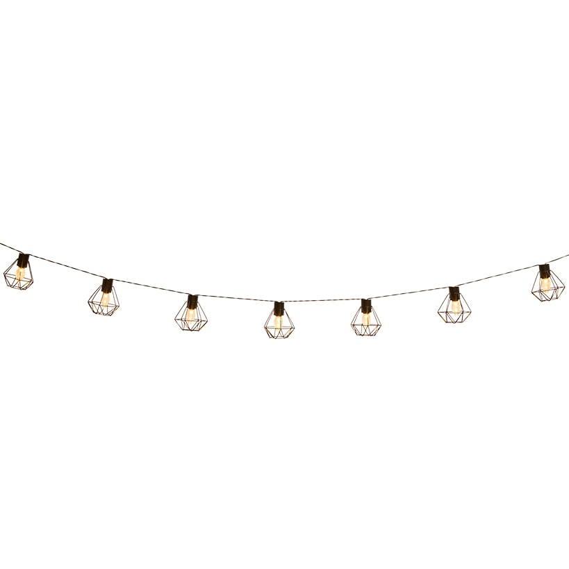 Solar Cafe Lights with Metal Cage Covers 10-LED String