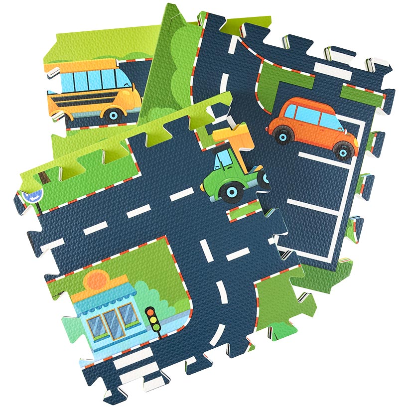 City Road Puzzle Play Mat - Ultimate Imaginative Playground for Kids 12 Pc.