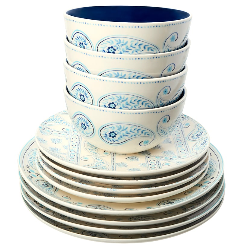 Dolly Parton Stoneware Everyday Paisley 12-Pc Dinnerware Set