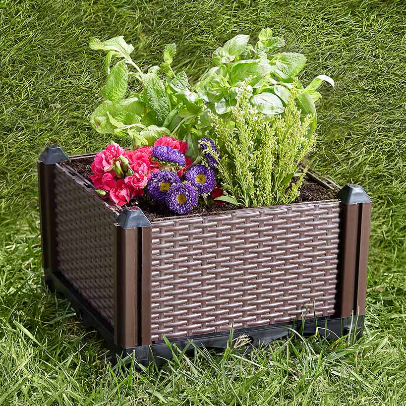 Planter Garden Plastic 12 Inch Raised Self Watering Black Or White