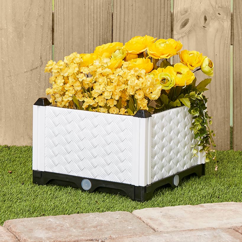 Planter Garden Plastic 12 Inch Raised Self Watering Black Or White