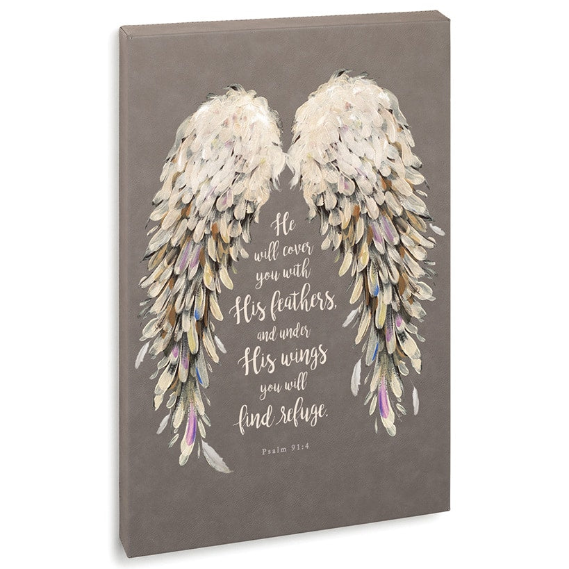 Religious He Will Cover You With His Feathers Canvas
