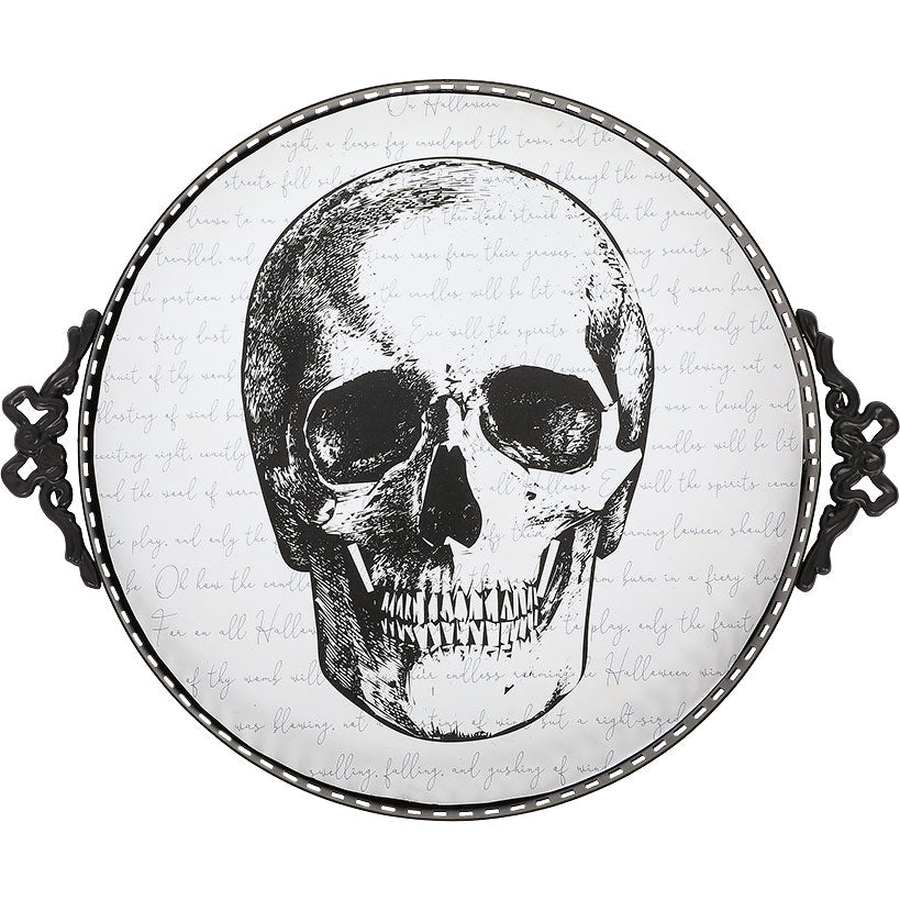 Gothic Elegance Halloween Skull Serving Tray