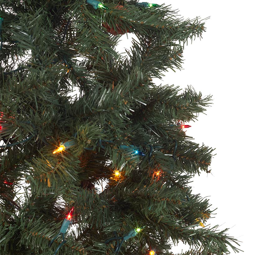 Prelit Slim Christmas Tree - 7 Ft