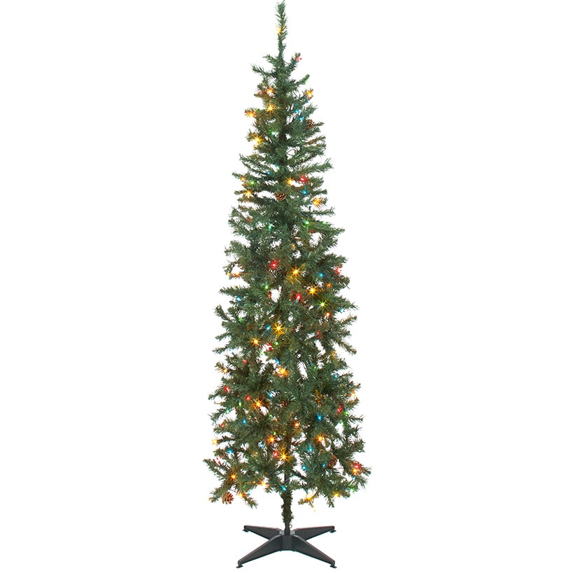 Prelit Slim Christmas Tree - 7 Ft