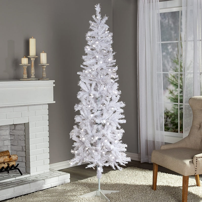 Prelit Slim Christmas Tree - 7 Ft#select-tree_white