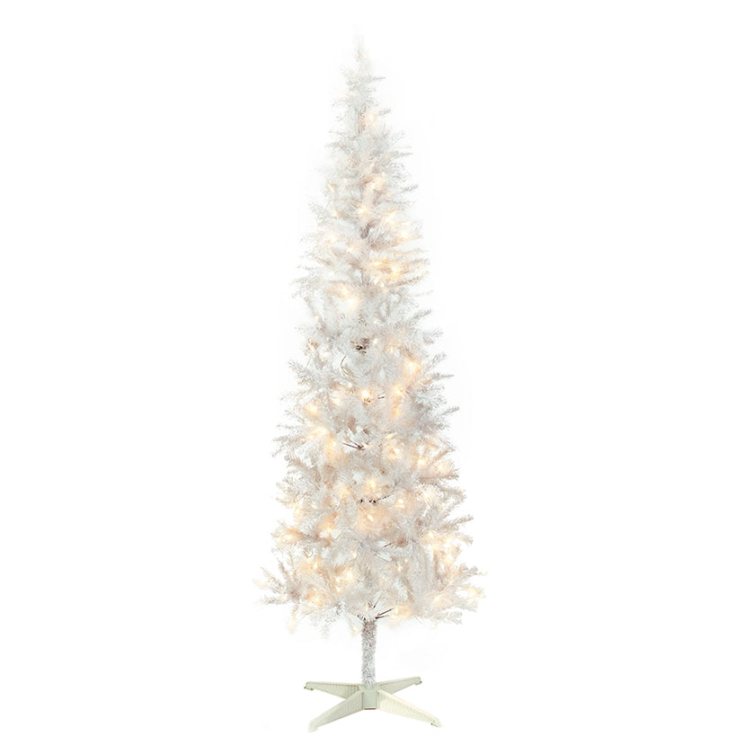 Prelit Slim Christmas Tree - 7 Ft