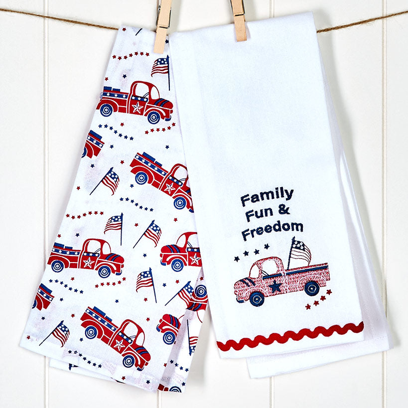 Americana Embroidered Kitchen Towels, Set of 2#select-towel_family-fun-and-freedom