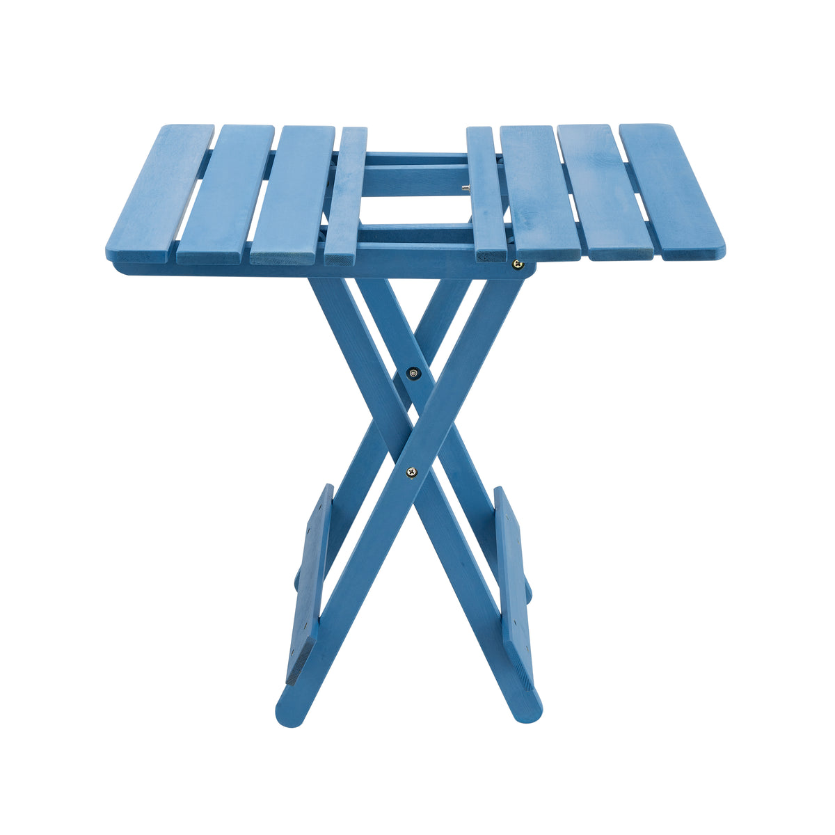 Folding Square Table Patio Outdoor solid wood Table for Backyard, Balcony, Portable Design Space-Saving Blue Color - image 14