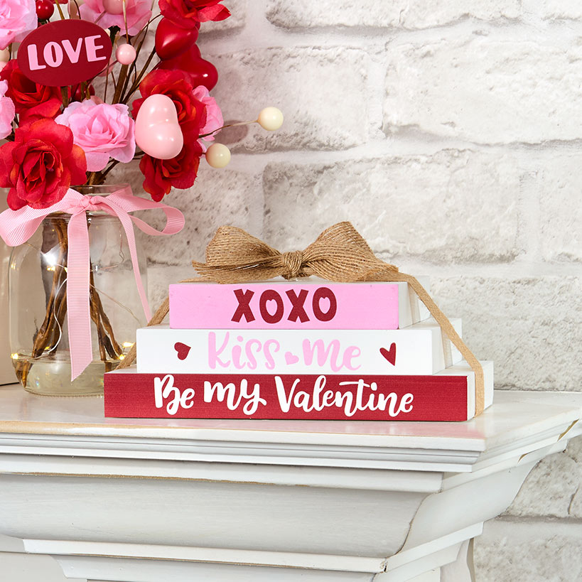 Two-in-One Valentine's and St Patrick's Stacked Block Sign Décor