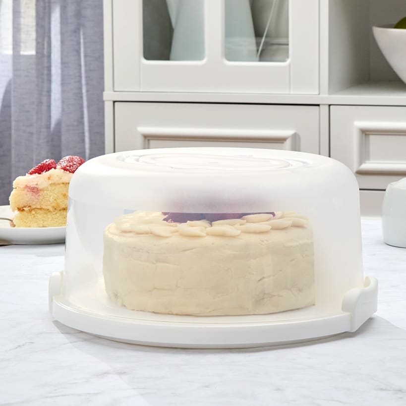 Round Cake or Cupcake Carrier with Travel Lid