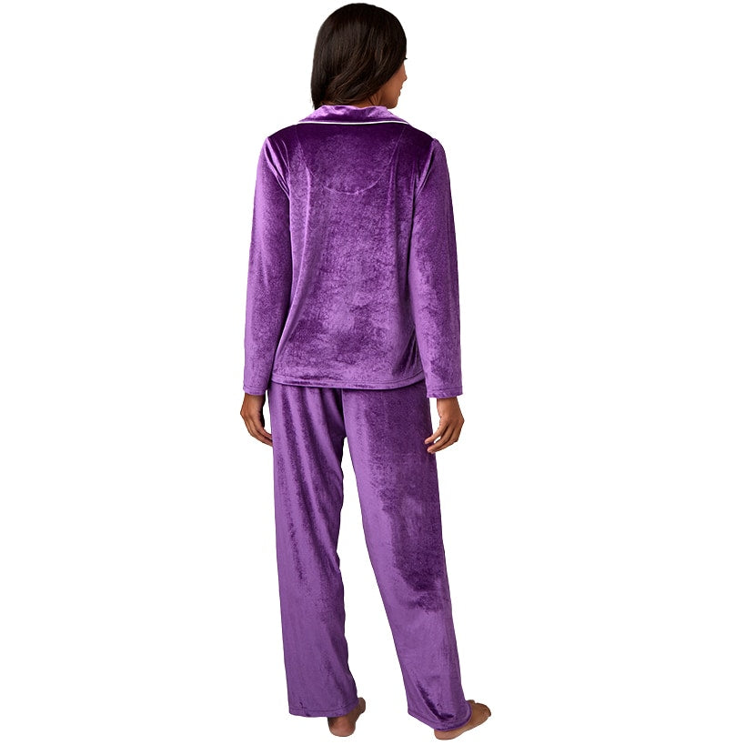 Velour Pajama Set 2 Pieces Red Purple