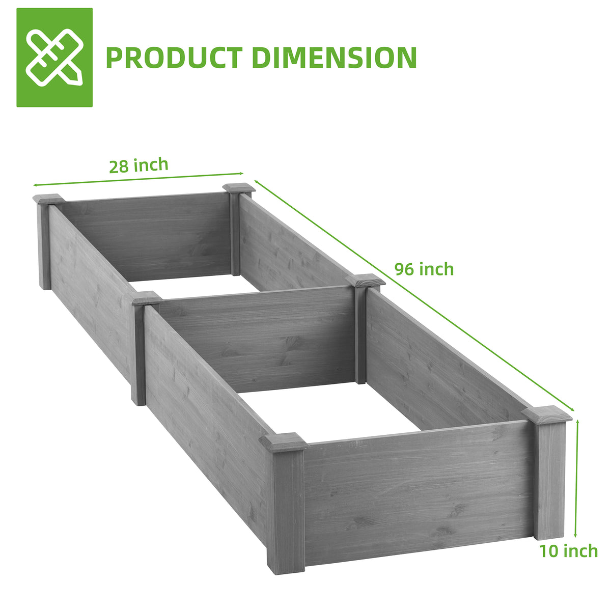 Over Ground Raised Garden Bed 96x28x10'', Large Long Planter Box for Outdoor, Tool-Free Assembly - image 14