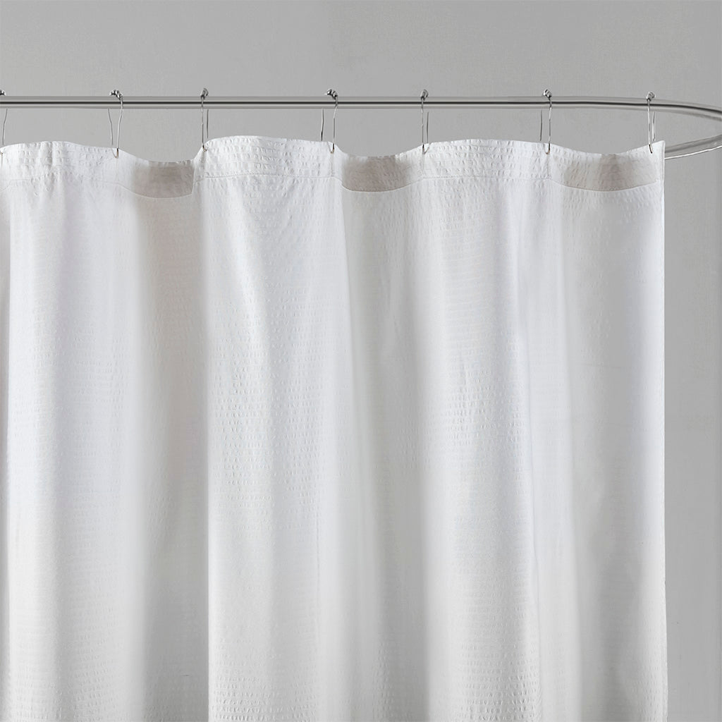 Ombre Printed Seersucker Shower Curtain Grey 72x72" - image 3