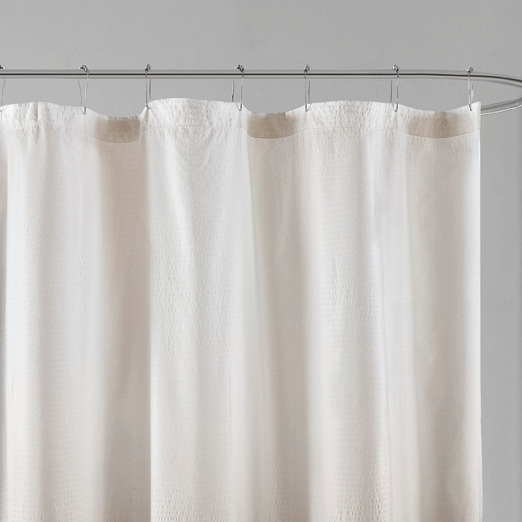 Ombre Printed Seersucker Shower Curtain Taupe 72x72" - image 4