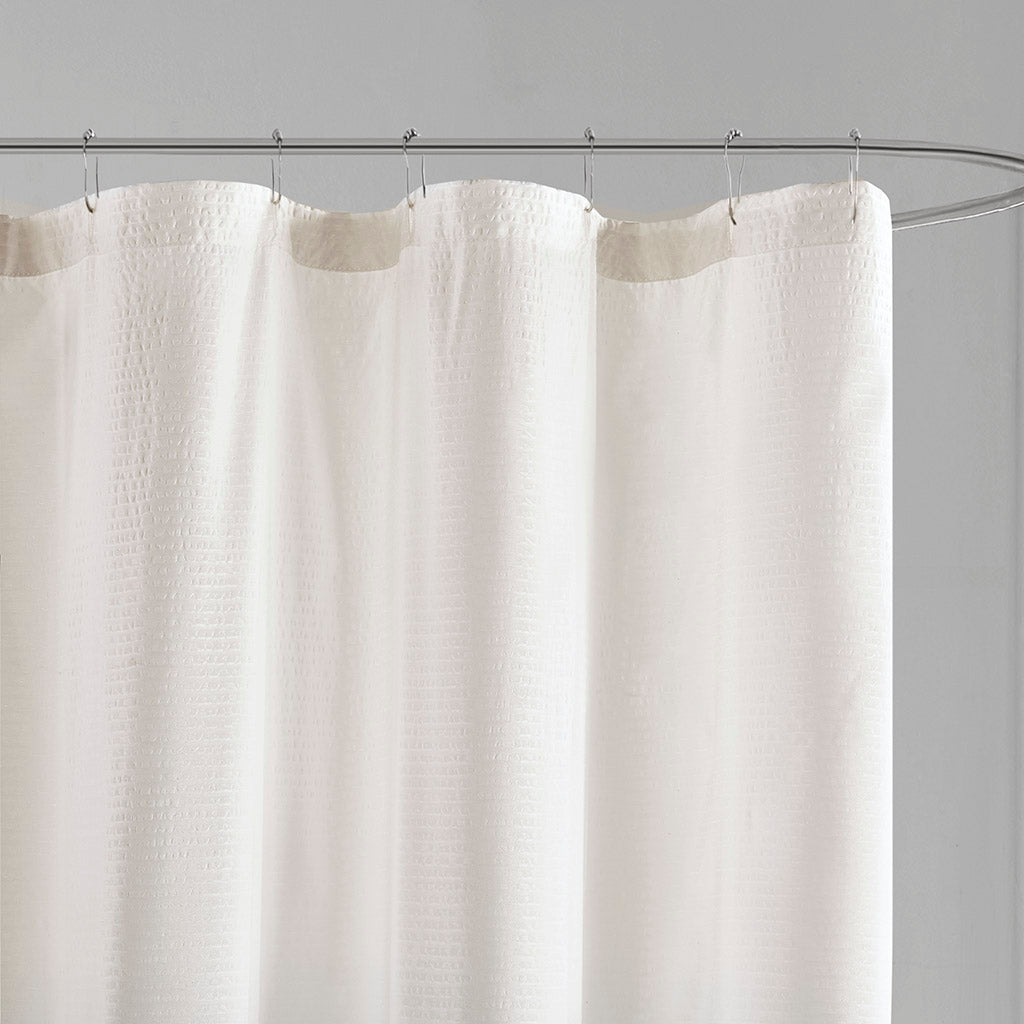 Ombre Printed Seersucker Shower Curtain Taupe 72x72" - image 3