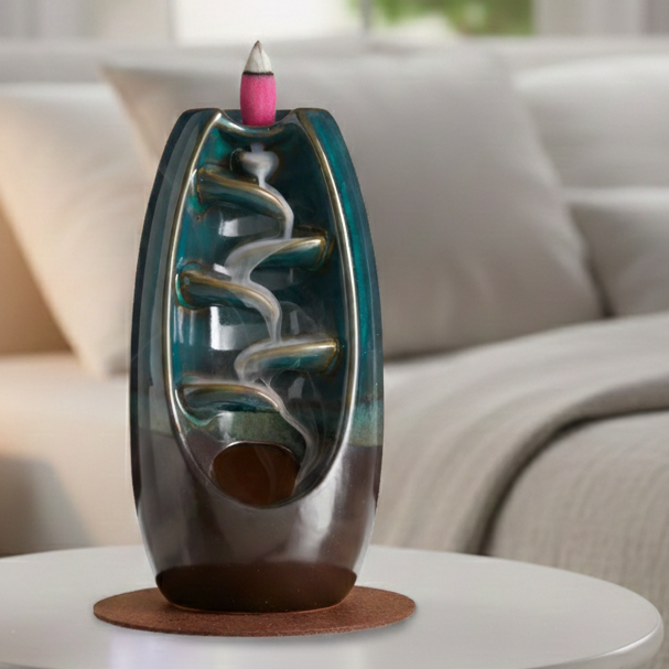 Ceramic Sankara Stone Waterfall Incense Burner or 100 Incense Cones