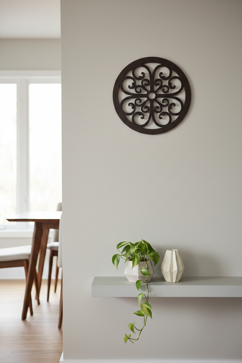 Scrolled Wall Medallion Elegant Metal Wall Art Decor